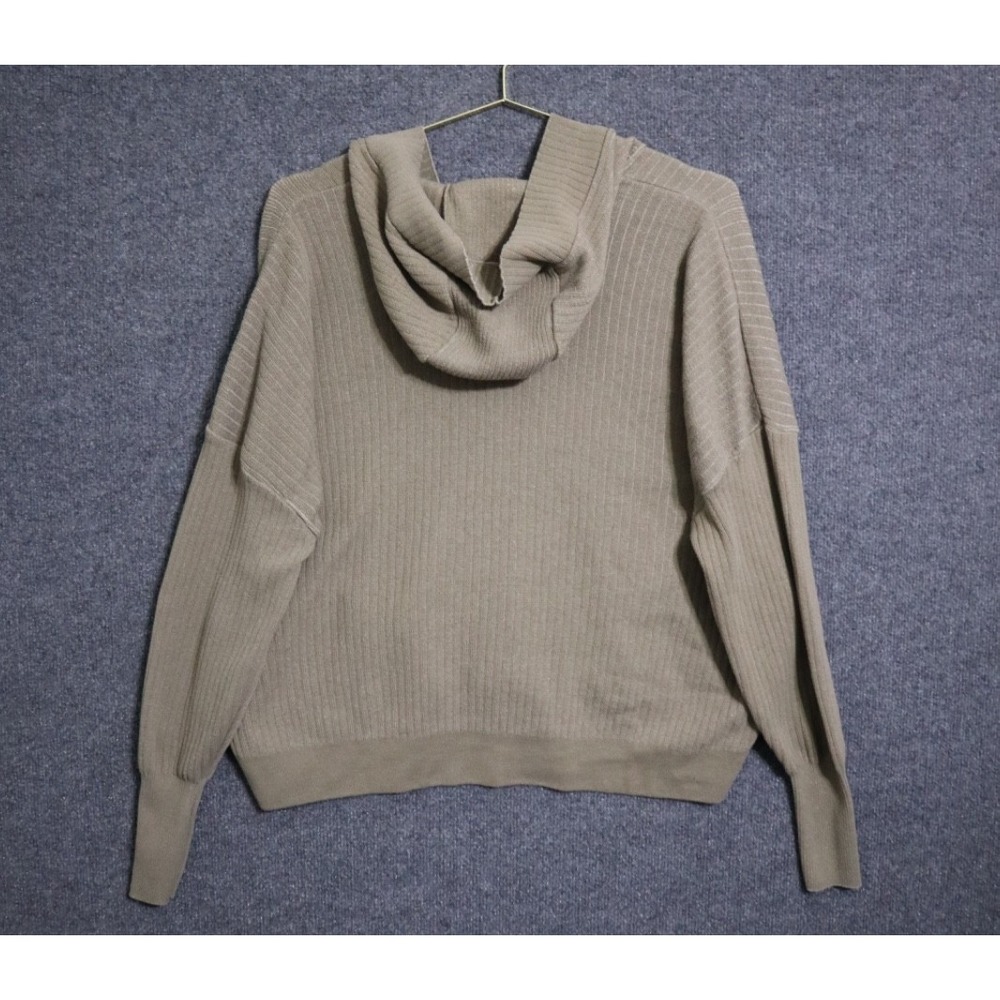 Gymshark Ribbed Hoodie Women Large Distressed Brown Oversized EUC Athleisure - Picture 4 of 4